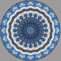 Digital art design, disc with grey and blue pattern Royalty Free Stock Photo