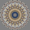 Digital art design, pattern with tiles seen through kaleidoscope Royalty Free Stock Photo