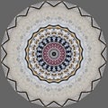 Digital art design, pattern with tiles seen through kaleidoscope Royalty Free Stock Photo