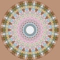 Digital art design, pattern with tiles seen through kaleidoscope Royalty Free Stock Photo