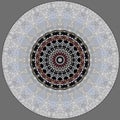 Digital art design, pattern with tiles seen through kaleidoscope Royalty Free Stock Photo