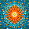 Digital Art Design of Sun Mandala. Midsummer Themed Illustration. Generative AI Royalty Free Stock Photo