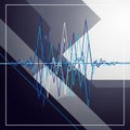 Digital art featuring intertwining waveforms in shades of blue and Royalty Free Stock Photo