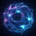 Digital art featuring a spherical 3D structure composed of interconnec Royalty Free Stock Photo