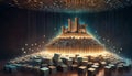 Enchanted Data Castle with Light Streams