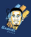 Digital art of Gabriel Jesus - Brazilian footballer.