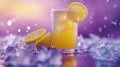 Digital art of a glass of lemonade with beautiful light effects.