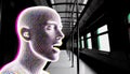 Futuristic Figure in Subway Setting Royalty Free Stock Photo