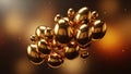 A bunch of gold spheres floating in the air (ai generated) Royalty Free Stock Photo