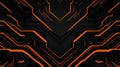 A digital art piece featuring a complex network of orange and black lines forming a symmetrical pattern. Royalty Free Stock Photo