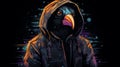 Alone Royal Penguin In Cyberpunk Hoodie