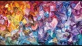 Digital art pieces generated by algorithms creating abstract and complex patterns, fluids evolving geometric shapes Royalty Free Stock Photo