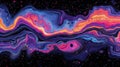 Digital art pieces generated by algorithms creating abstract and complex patterns, fluids evolving geometric shapes Royalty Free Stock Photo