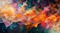 Digital art pieces generated by algorithms creating abstract and complex patterns, fluids evolving geometric shapes Royalty Free Stock Photo