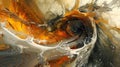 Digital art pieces generated by algorithms creating abstract and complex patterns, fluids evolving geometric shapes Royalty Free Stock Photo