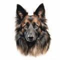 Digital Art Portrait Of German Shepherd On White Background Royalty Free Stock Photo