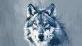 Digital art, portrait wolf, ai artwork