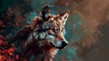 Digital art, portrait wolf, ai artwork