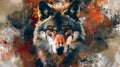 Digital art, portrait wolf, ai artwork