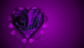 Digital art purple hearts background for copy space