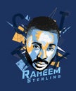 Digital art of Raheem Sterling - English footballer.