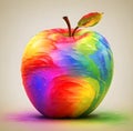 Digital art rainbow apple