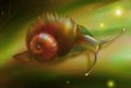 Digital art of a snail on the leaf Royalty Free Stock Photo