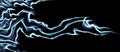 Digital art technology smoke streaks in black background. Abstract blue dynamic lines transparent dark composition. Neon glowing Royalty Free Stock Photo