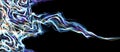 Digital art technology smoke streaks in black background. Abstract blue dynamic lines transparent dark composition. Neon glowing Royalty Free Stock Photo