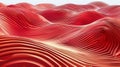 Digital Art. Wave Pattern. Abstract Background. Seamless Texture Of Shiny Crimson Material Pattern Royalty Free Stock Photo