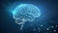 Digital Artificial Brain Made of Light Glowing Technology Concept Royalty Free Stock Photo