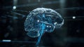 Digital Artificial Intelligence Brain with Glowing Neural Connections in a Cyber Matrix Background Royalty Free Stock Photo