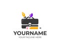 Digital artist portfolio logo design. Graphic designer workspace vector design Royalty Free Stock Photo