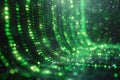 Digital artwork of cinematic background of falling green binary code on a dark background Royalty Free Stock Photo