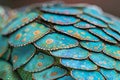 Digital artwork of closeup of the intricate patterns on chameleon scales, capturing their vibrant colors and unique textures. Royalty Free Stock Photo