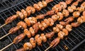 shrimp sked on grill Royalty Free Stock Photo