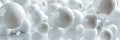 Digital artwork with 3D white spheres in abstract space, using rendering techniques