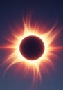 A digital artwork depicting a solar eclipse, featuring a dark circle Royalty Free Stock Photo