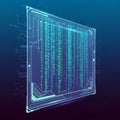 Digital artwork depicting a virtual interface with binary code Royalty Free Stock Photo