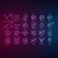 A digital artwork displaying various AI-generated icons and Royalty Free Stock Photo