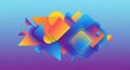 A digital artwork features an array of vivid geometric shapes, including circles, Royalty Free Stock Photo