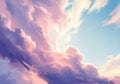 Digital artwork features a dramatic sky filled with cotton candy- Royalty Free Stock Photo