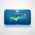 Themes of technology and artificial intelligence highlighting interconne Royalty Free Stock Photo