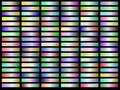 Metallic gradient colorful grid pattern on black background, abstract digital design element for creative projects Royalty Free Stock Photo