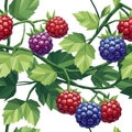 Digital artwork featuring a stylized, geometric depiction of ripe red and purple berries Royalty Free Stock Photo