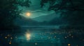 Moonlit River Reflections./n Royalty Free Stock Photo