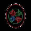 Celtic Triskele Trio: Spirals in Red, Green, and Blue Royalty Free Stock Photo