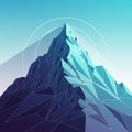 Digital artwork of a stylized mountain peak composed of angular Royalty Free Stock Photo