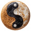 Digital artwork of yin and yang, isolated on white background , isolated on white background