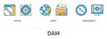 Digital Asset Management concept with icons in minimal flat line style